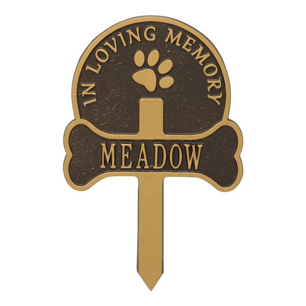 Paw And Bone Customized Bronze Dedication Plaque